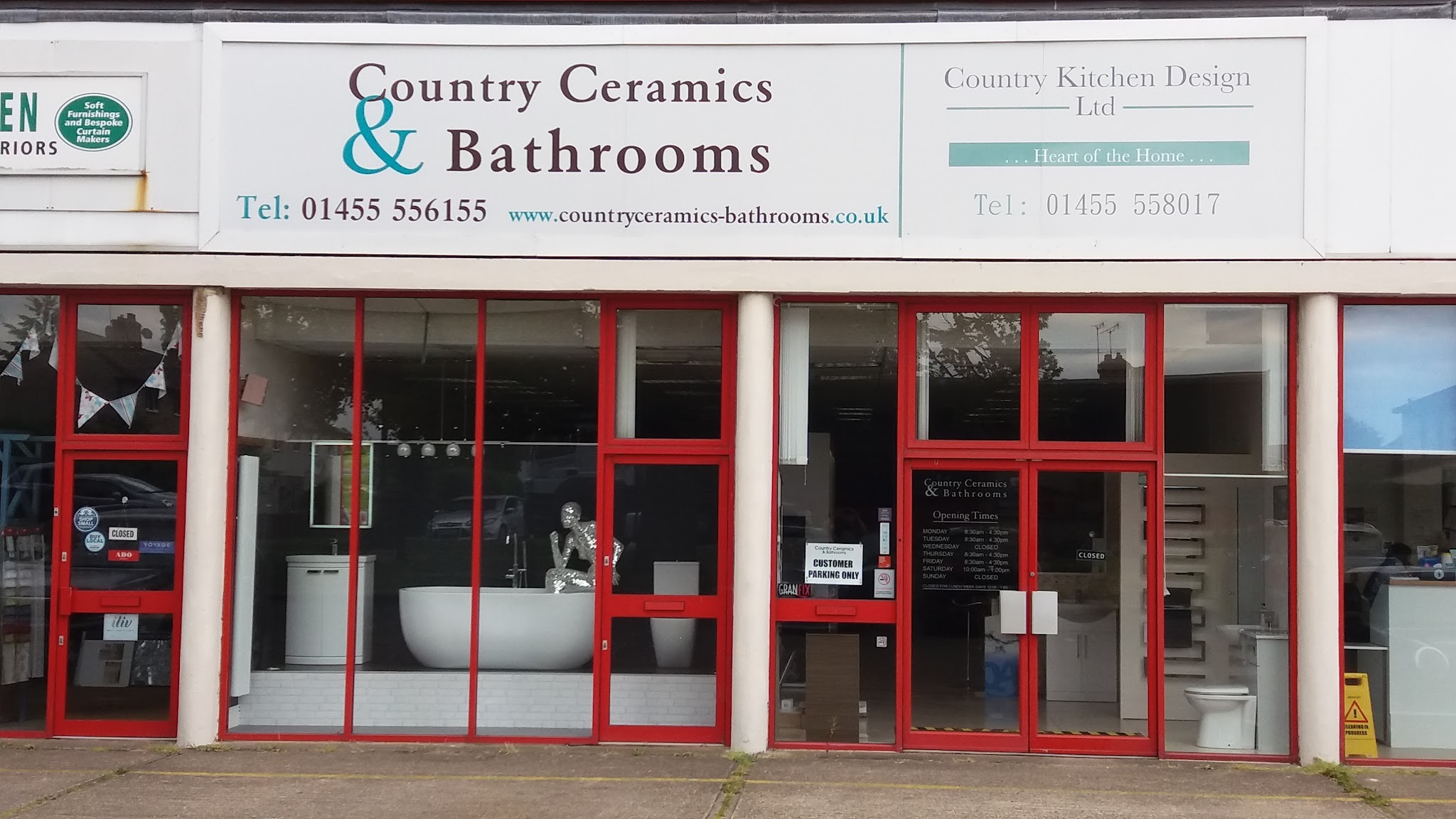 The Country Ceramics & Bathrooms showroom frontage on Tungsten Park, Lutterworth